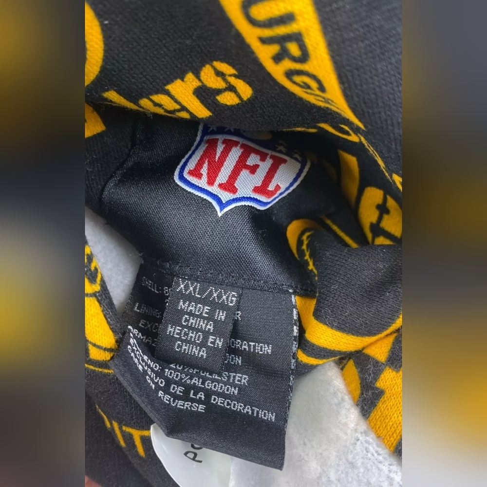 NFL Pittsburgh Steelers Black Waffle Knit Full Zip Reversible Hoodie Jacket XXL - Picture 5 of 6